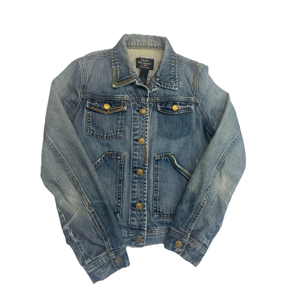 Polo Jeans Co Ralph Lauren Youth Denim Jacket Medium Blue Vintage